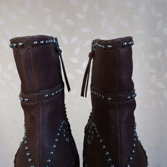 Miu Miu Y2K Platform Stiletto Boots - Studded Brown Ankle Heels 37 Designer - Picture 8 of 15